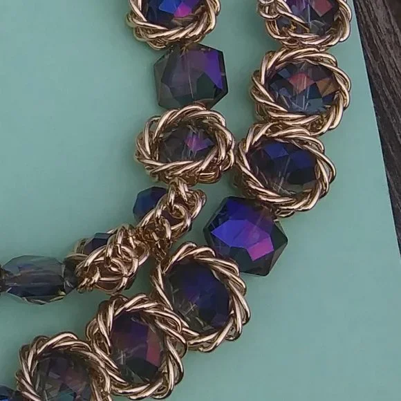 New Eye Candy Los Angeles two strands statement necklace 14 Kt gold plated - Picture 5 of 16